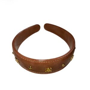 Fashion Lux Brown Headband with Gold Accents
